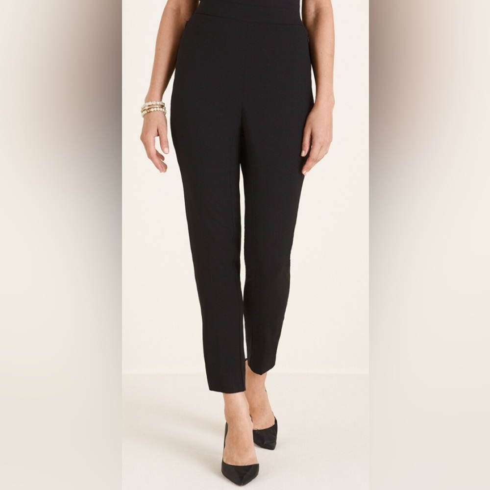 Chico's Size 0 TALL (US 4 TALL) Tapered Ankle Pants Black